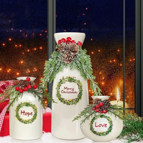 $37.99 Christmas Vase- 3 Set for Indoor Home Decor,Christmas Decorations -Vases - Picture 5 of 7